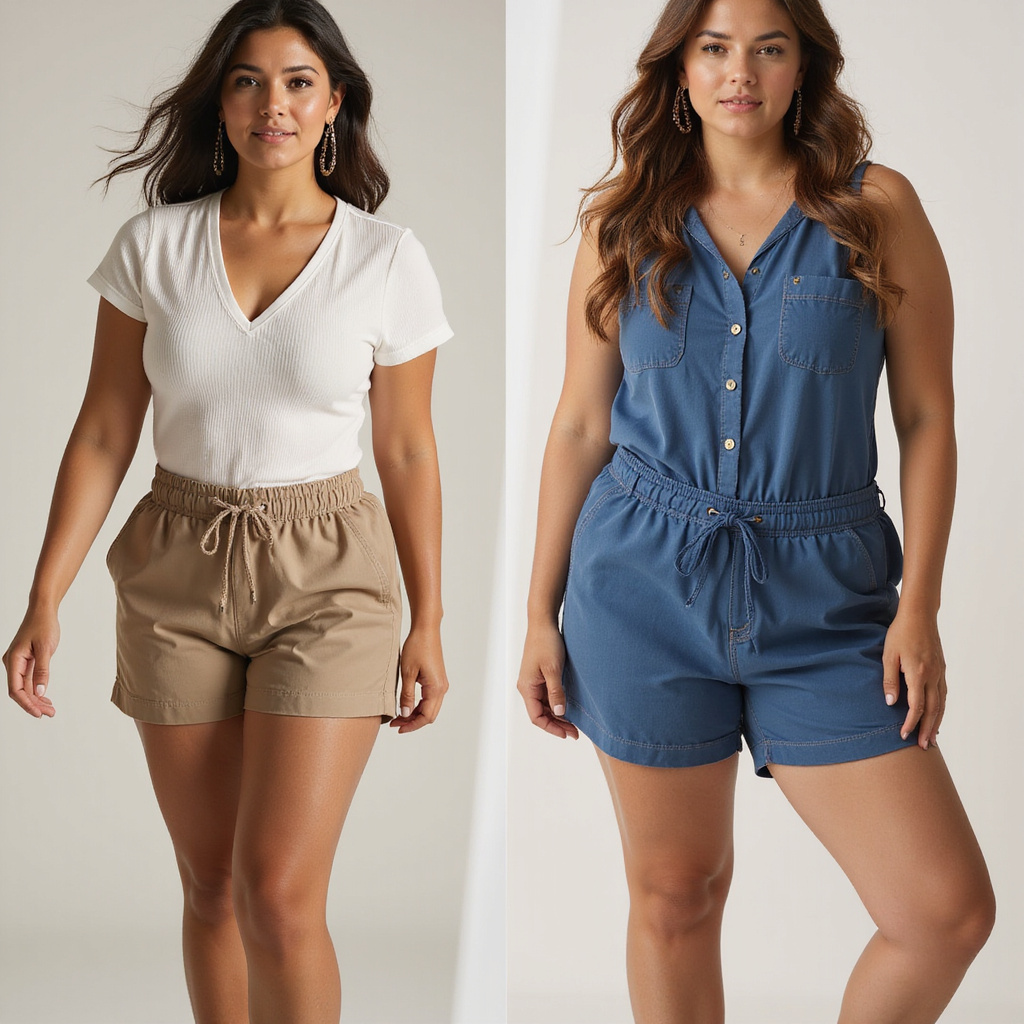 Femme portant des shorts décontractés en lin, assise sur une terrasse ensoleillée avec des sandales et une veste légère.