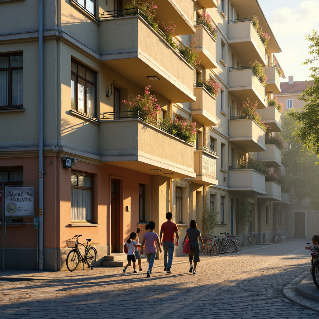 Un locataire discutant avec un agent immobilier devant un immeuble de logement social, illustrant le concept de surloyer.