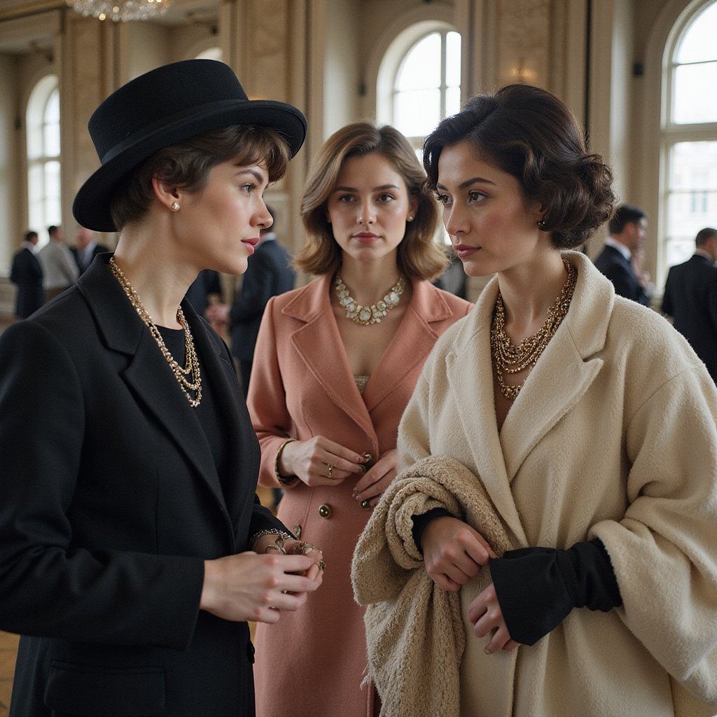 Alt-text : Un défilé de haute couture avec des modèles portant des créations audacieuses et colorées, mettant en valeur l’art et l’innovation des grands couturiers.