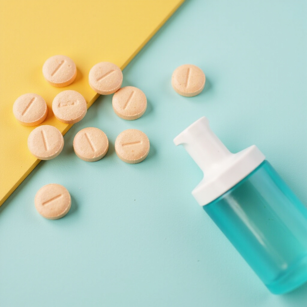 Un enfant tenant une bouteille deau fluorée avec une étiquette explicative sur les bienfaits du fluorure pour la santé dentaire.