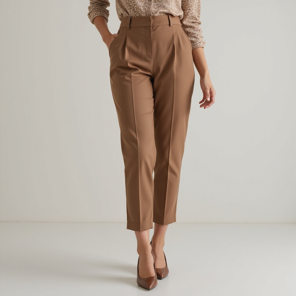 Une femme portant des pantalons larges et élégants, confortables et polyvalents pour toutes les occasions.