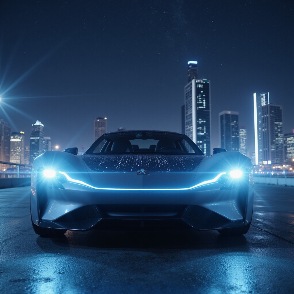 Une voiture intelligente équipée de capteurs et de systèmes dIA, illustrant lavenir de la conduite autonome.