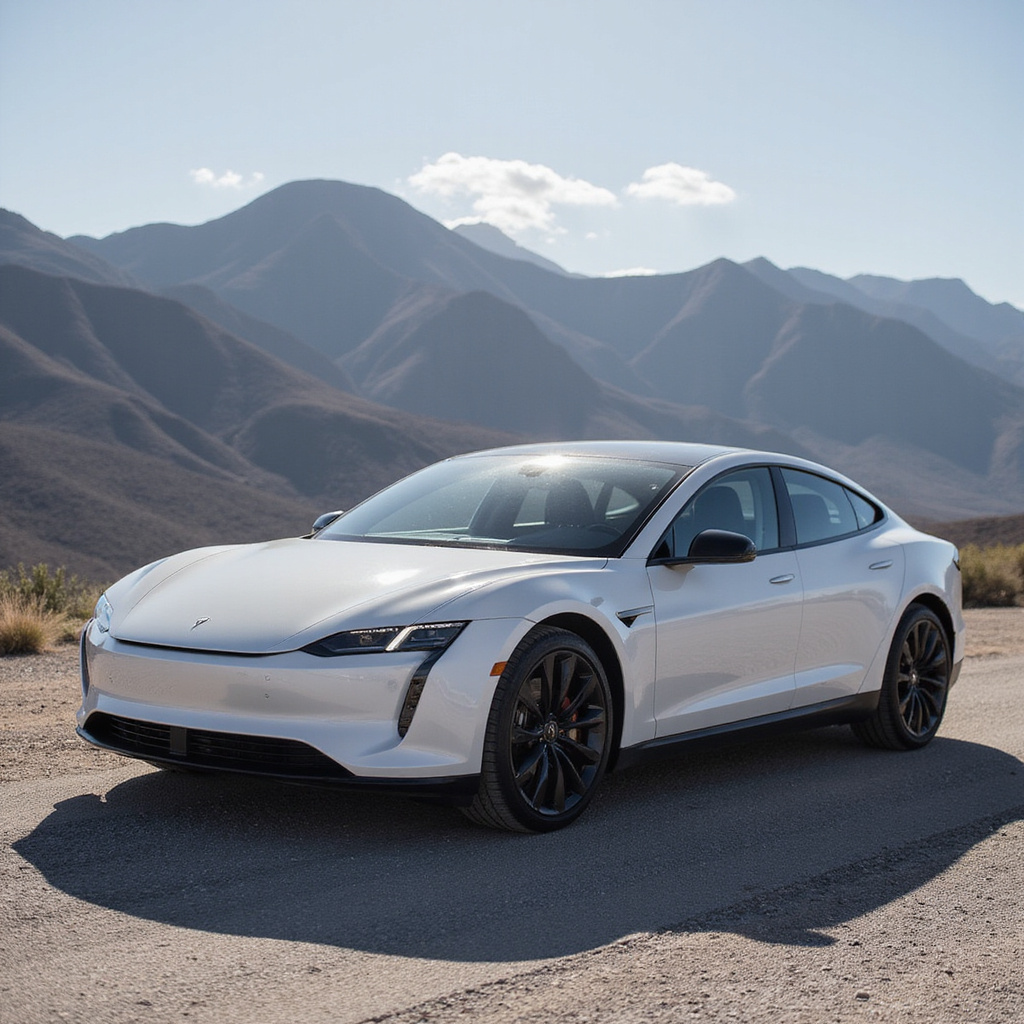 Une image montrant une flotte de véhicules Lucid Air dans un parking, prêts à être livrés aux clients et aux sociétés de location.
