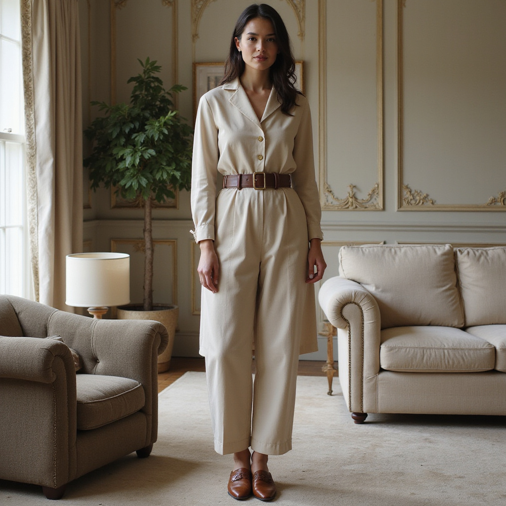 Jeune femme portant une tenue alliant un trench classique et des accessoires modernes dans un cadre urbain.