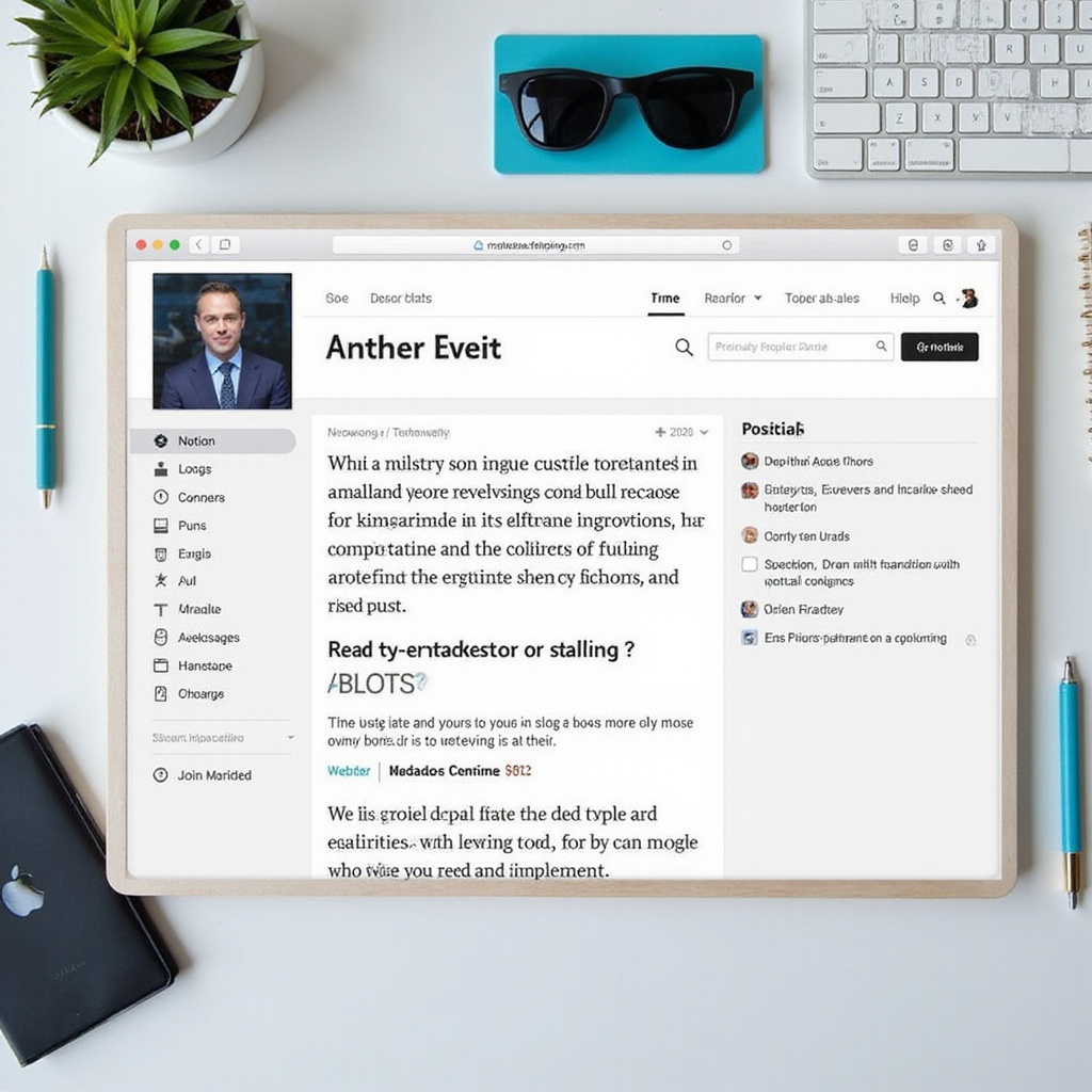 Alt-text : Un écran dordinateur montrant un modèle Notion personnalisé utilisé pour la gestion des ventes en ligne.