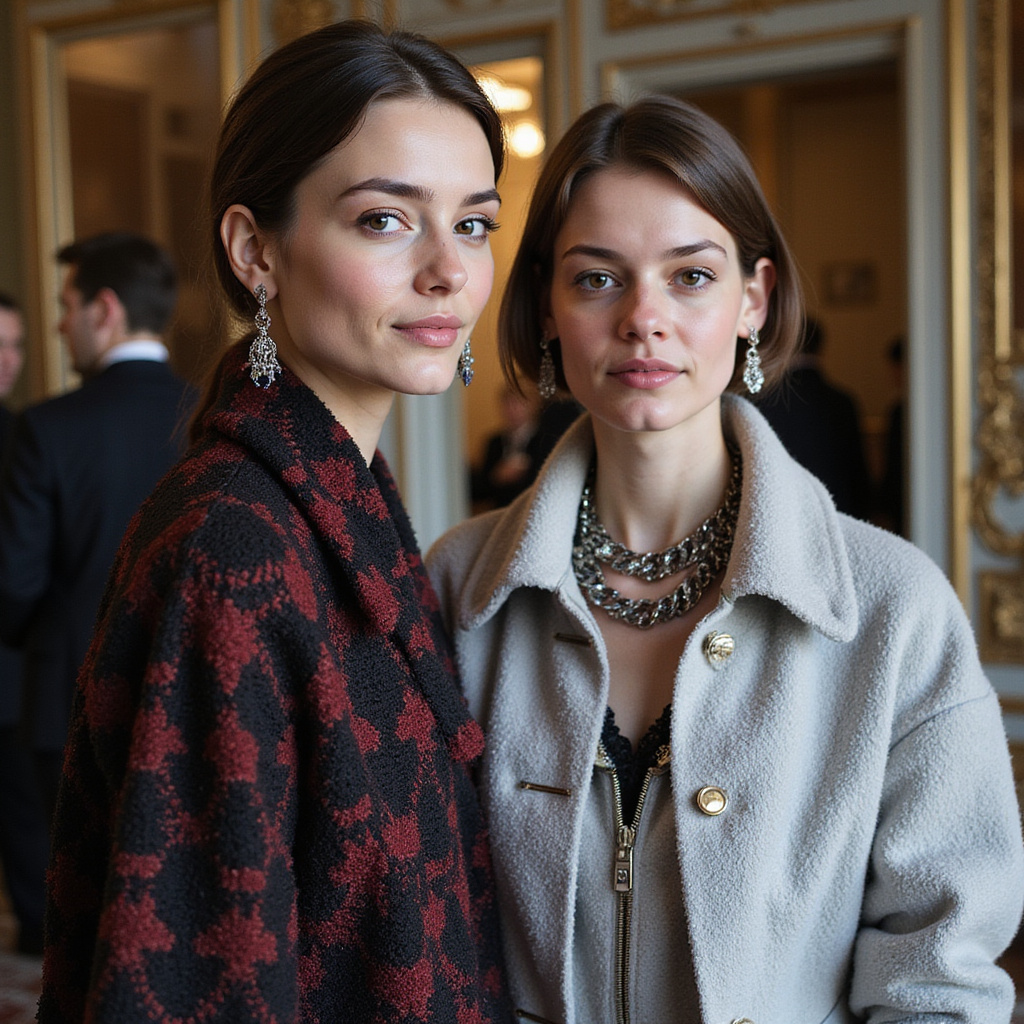 Une foule élégante devant un bâtiment emblématique, prête à assister au défilé Dior.