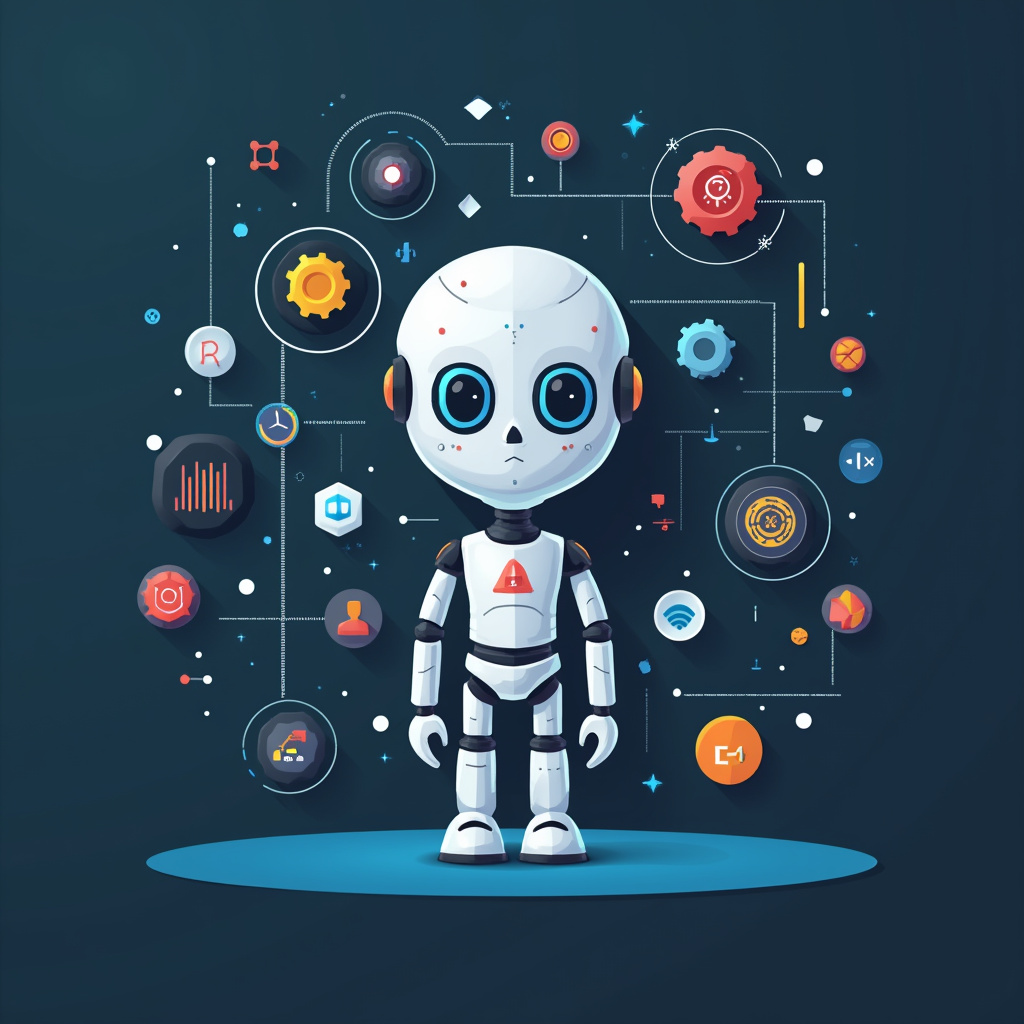 Étudiant suivant un cours en ligne sur l’intelligence artificielle avec des graphiques explicatifs à l’écran.