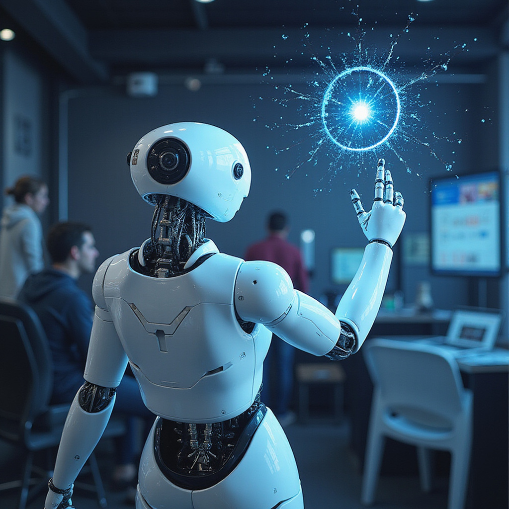 Étudiant suivant un cours en ligne sur l’intelligence artificielle avec des graphiques explicatifs à l’écran.
