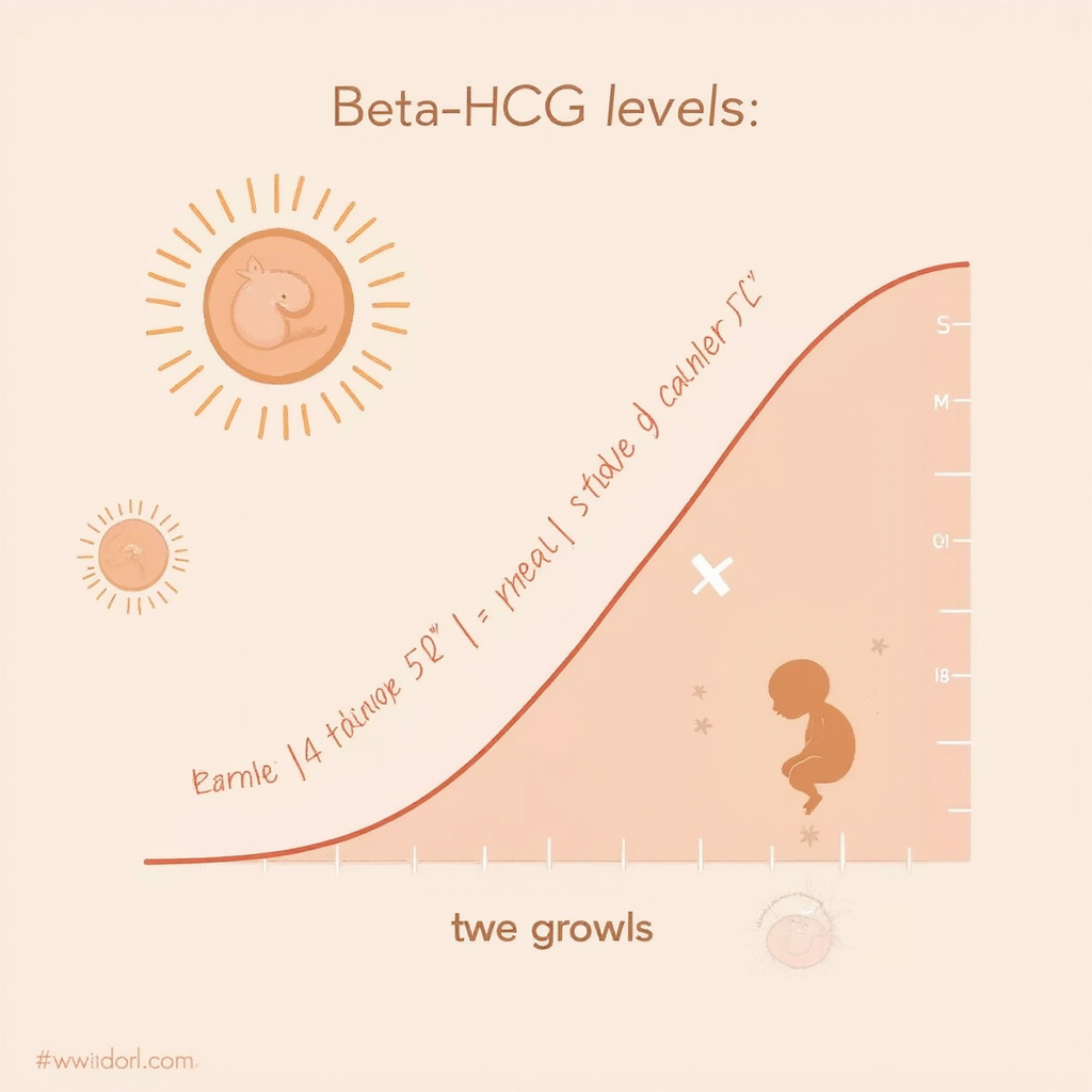 Alt-text : Graphique montrant les niveaux normaux de bêta-hCG durant les premières semaines de grossesse.