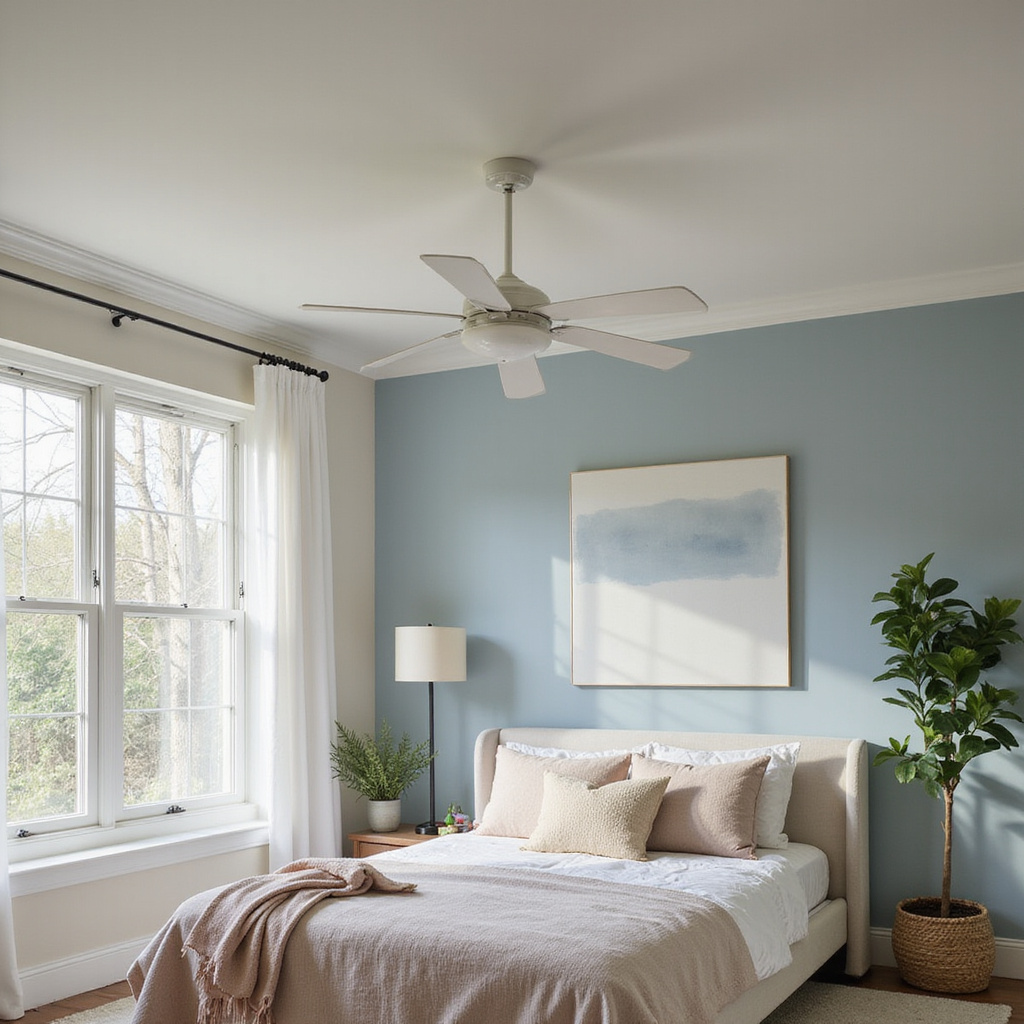 Une pièce avec un plafond blanc et un plafond coloré, illustrant les différences dambiance et de style.