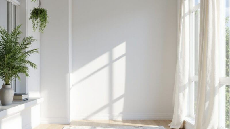 Une pièce avec un plafond bas, aménagée avec des couleurs claires et un éclairage bien pensé, donnant une illusion d’espace.