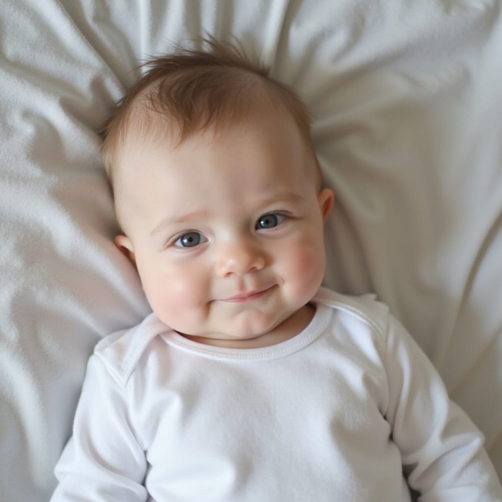 Un bébé de 6 mois endormi paisiblement dans son berceau, entouré dune ambiance calme et apaisante.