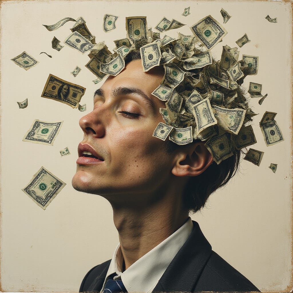 Une femme stressée vérifiant son compte bancaire sur son ordinateur portable, illustrant la dysmorphie financière.