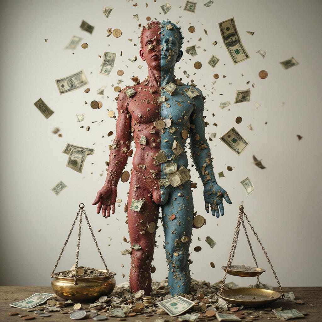 Une femme stressée vérifiant son compte bancaire sur son ordinateur portable, illustrant la dysmorphie financière.