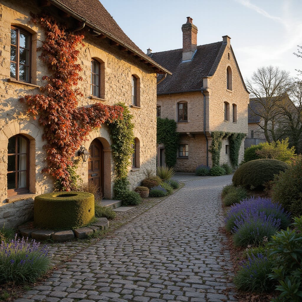 Une maison en pierre rustique avec un jardin, représentant un exemple de logement exempté du DPE.