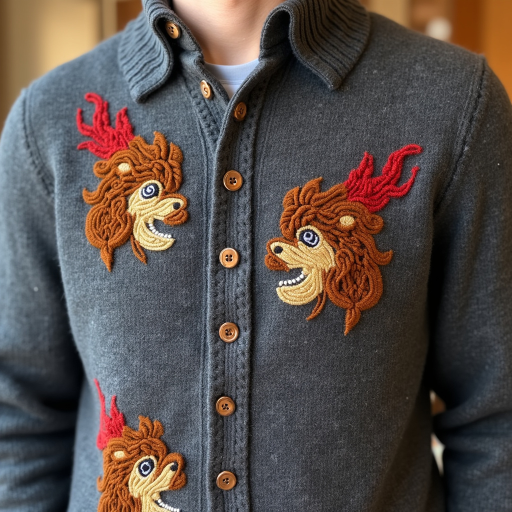 Alt-text : Une personne choisissant des designs pour personnaliser un pull sur un écran d’ordinateur.