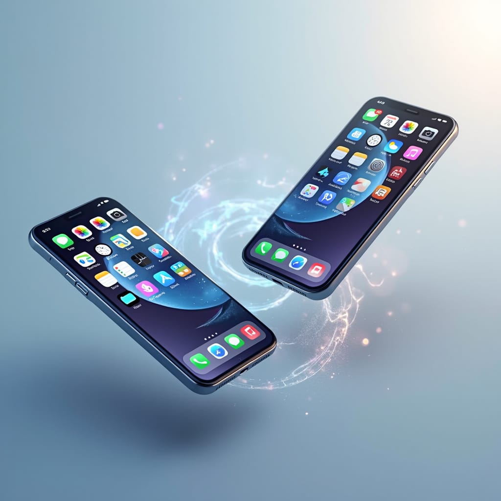 Un utilisateur basculant entre ses comptes Google professionnel et personnel sur Chrome pour iOS, avec une interface intuitive et sécurisée.