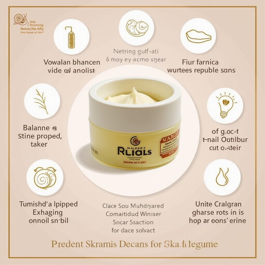 Un flacon de krem z mucyną ślimaka posé sur une peau nette et hydratée, illustrant les bienfaits pour les peaux grasses.