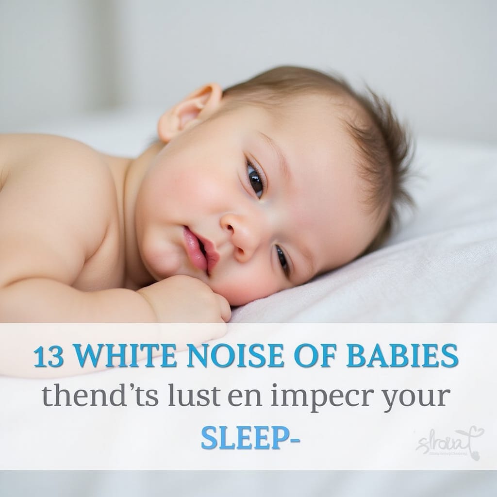 Un bébé endormi paisiblement avec un appareil diffusant des bruits blancs en arrière-plan.
