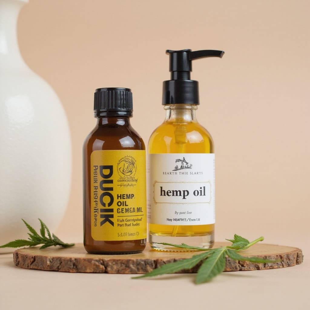 Une femme appliquant de lhuile de chanvre sur son visage pour des soins hydratants et apaisants.