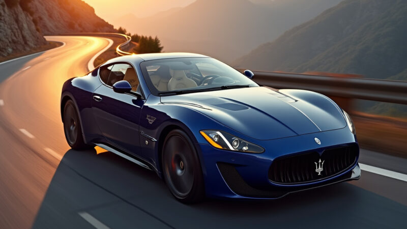[Photo de la Maserati MCPura montrant son design avant-gardiste sur fond de circuit]