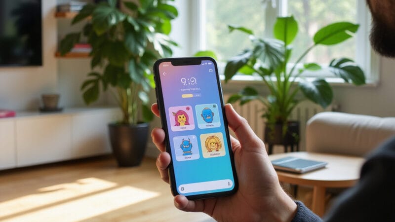 Une illustration montrant une interface de chatbot sur Messenger avec des messages personnalisés sur les films et les recommandations culturelles.
