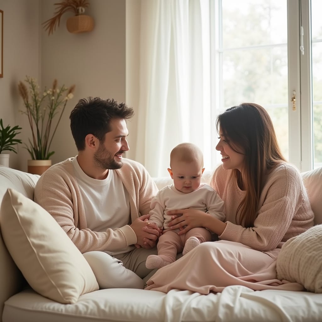 Nelly et Ashanti discutent de leur répartition des tâches parentales dans leur émission de télé-réalité, entourés de photos de leur famille.