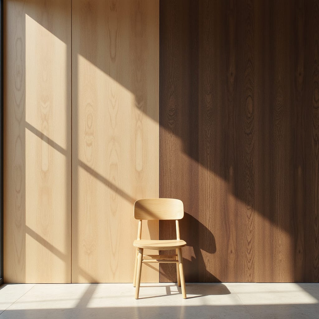 Alt-text : Comparaison visuelle entre des panneaux vinyle et une planche massive posés dans une cuisine moderne.