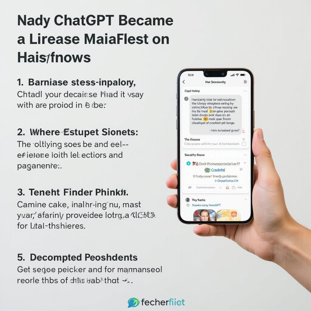 Une femme assise devant son ordinateur, engageant une conversation avec ChatGPT. Elle sourit, montrant un mélange de curiosité et de satisfaction.