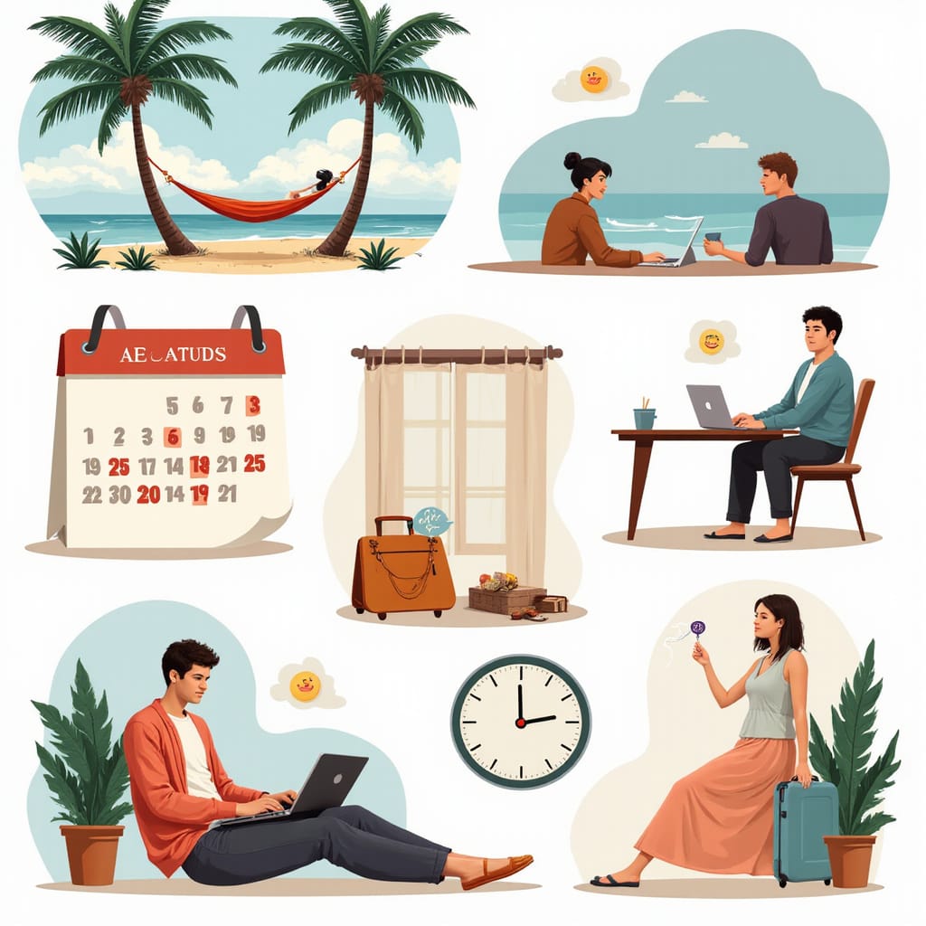 Employé souriant profitant dun jour de congé dans un parc, symbolisant léquilibre entre travail et vie personnelle.