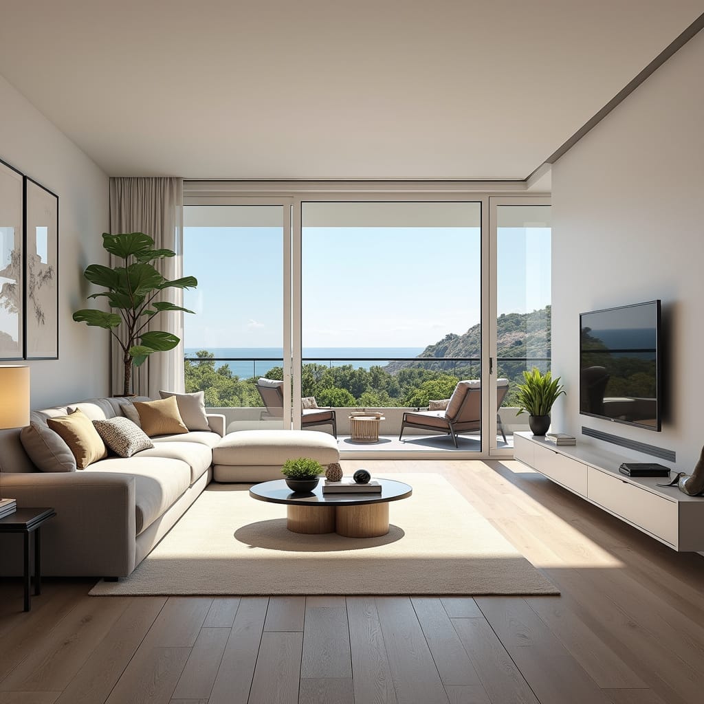 Une vue imprenable sur la Méditerranée depuis un appartement en location courte durée à Cannes, idéal pour les voyageurs en quête de luxe et de confort.