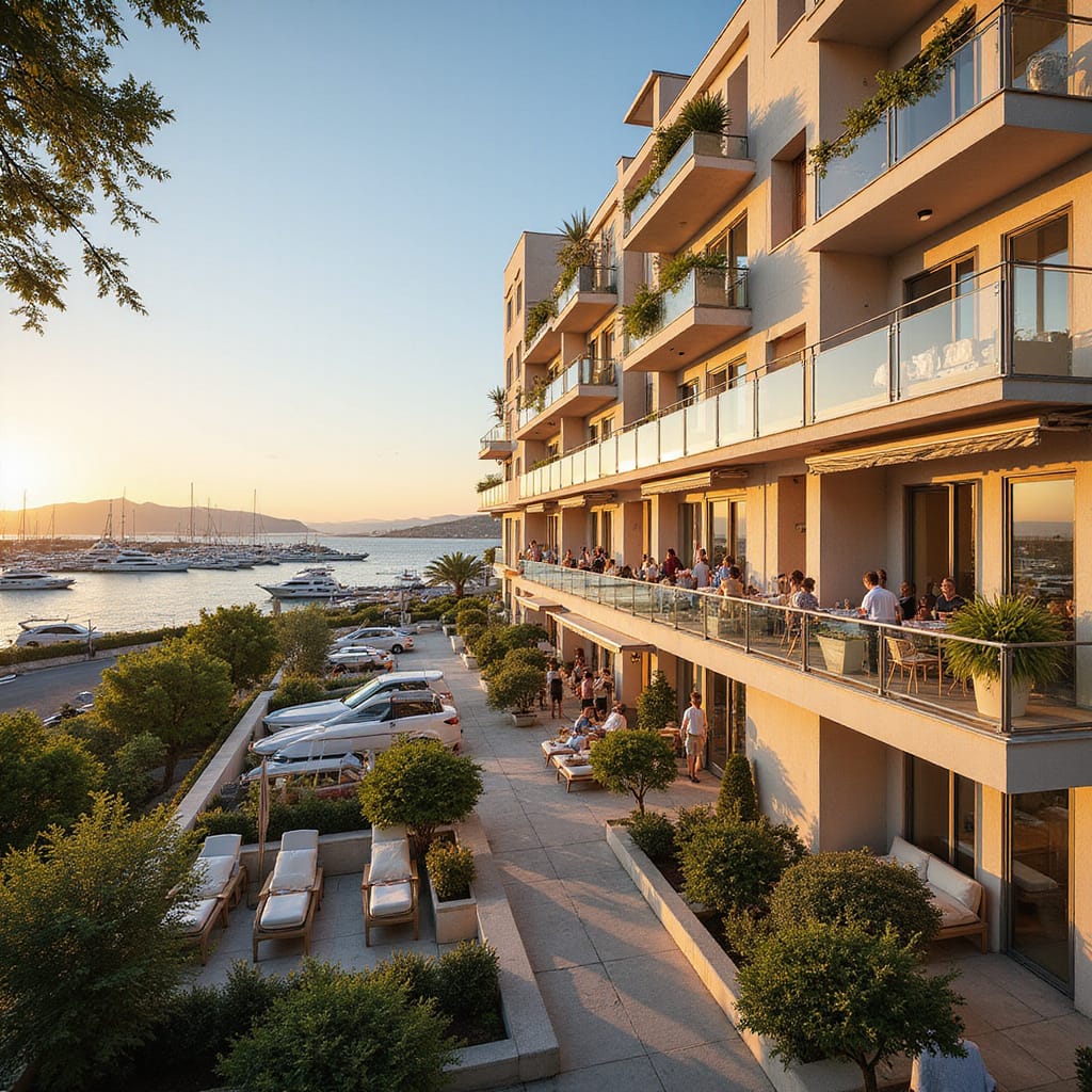 Une vue imprenable sur la Méditerranée depuis un appartement en location courte durée à Cannes, idéal pour les voyageurs en quête de luxe et de confort.