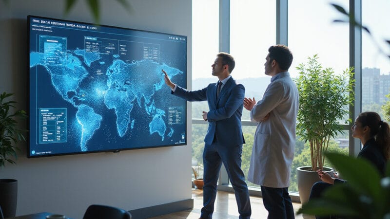 Un graphique comparatif montrant la croissance des parts de marché d’Anthropic, OpenAI et Google entre 2023 et 2025, basé sur les données de Menlo Ventures.