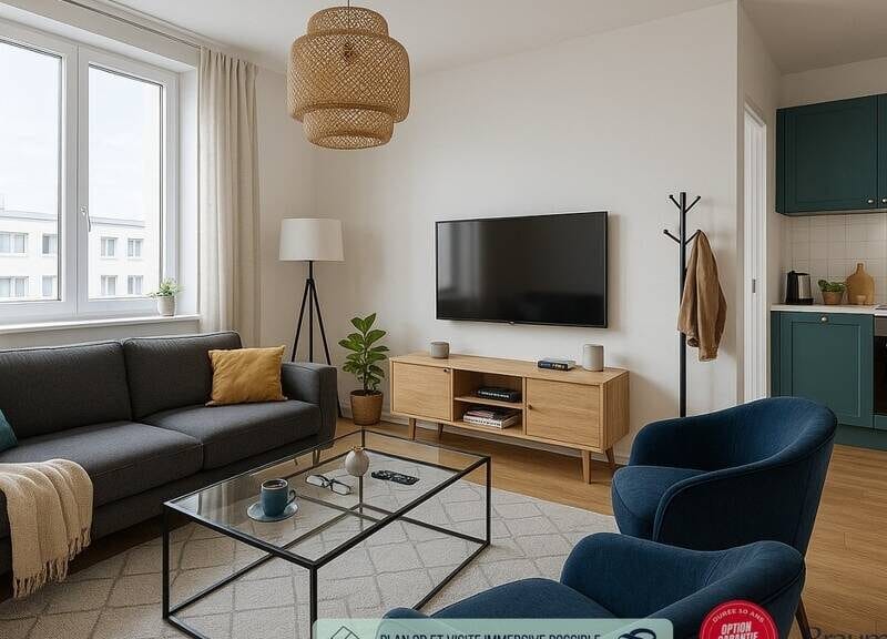 Appartement spacieux 39m², garage et balcon inclus