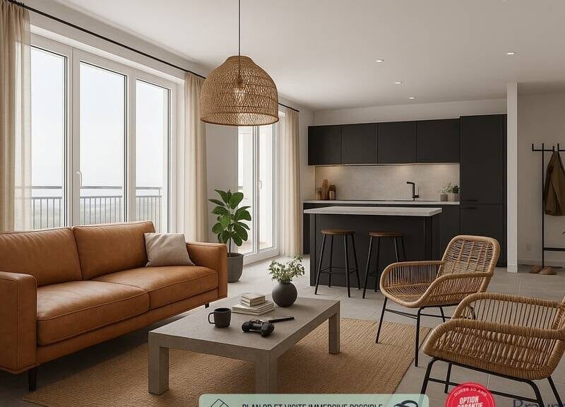 Appartement spacieux 85m² avec garage et balcon