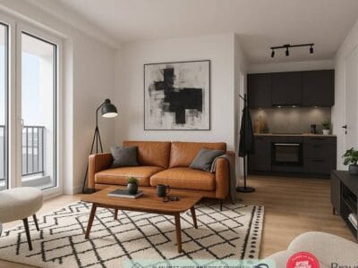 Bel appartement lumineux avec balcon et garage, 58m²