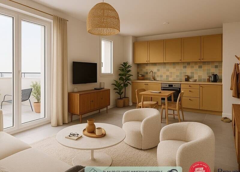 Appartement lumineux 63m², garage & balcon à 310000€