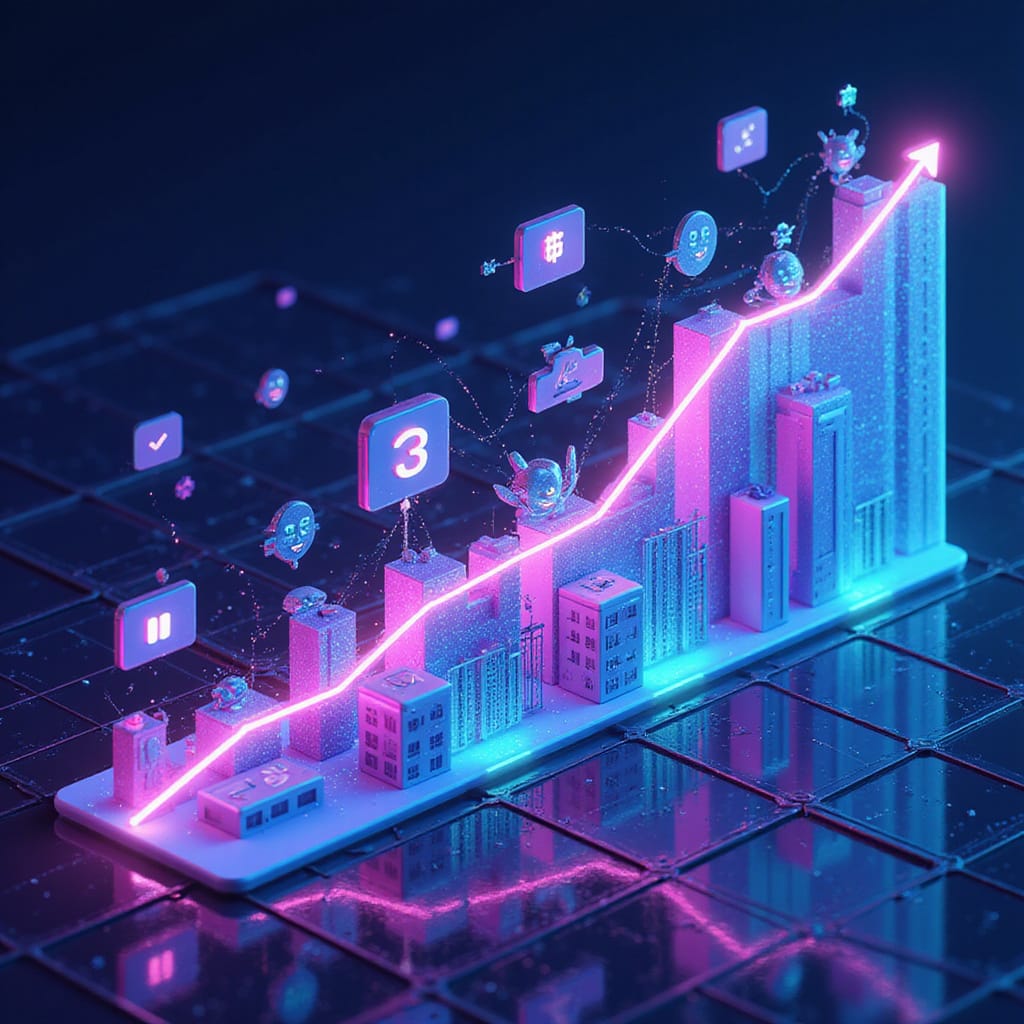 Anton Osika, PDG de Lovable, présente la plateforme de codage IA lors dune conférence tech, avec un graphique montrant sa croissance exponentielle. ```
