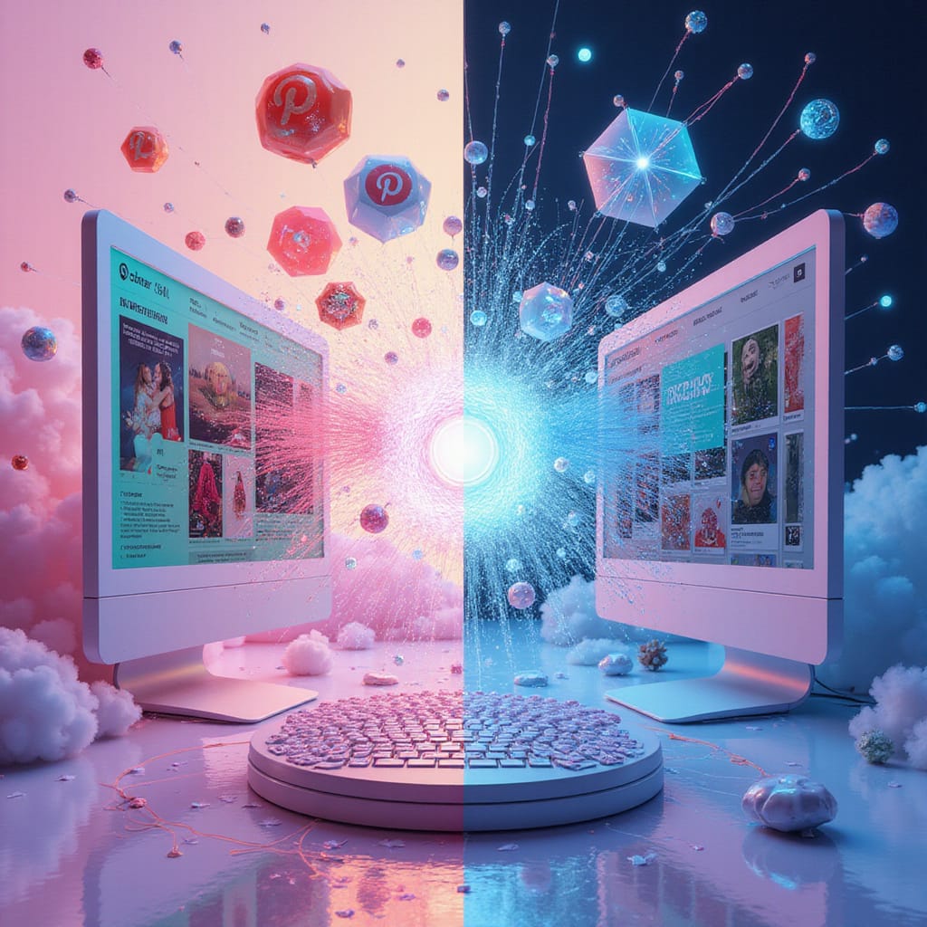 Alt-text : Un tableau Pinterest généré par IA avec des recommandations de produits personnalisés.