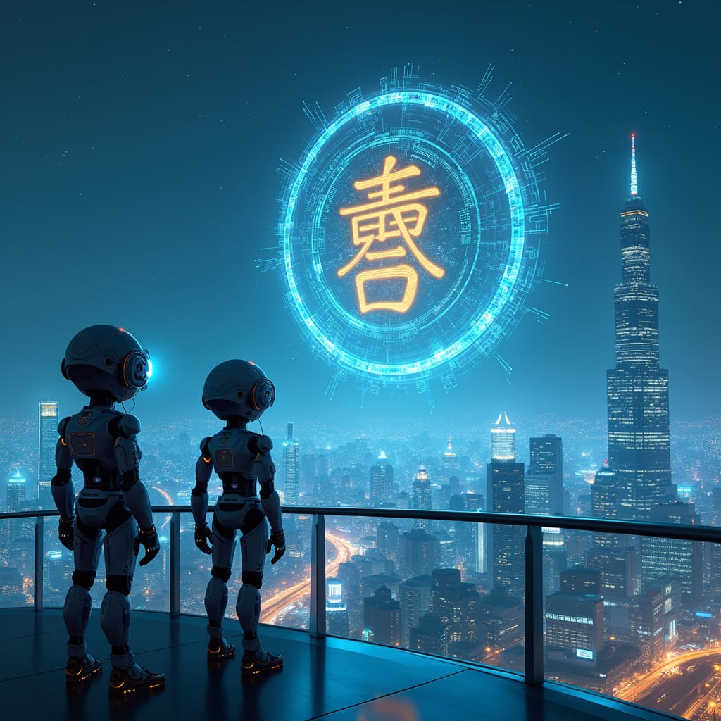 Alt-text : Illustration stylisée dun cerveau IA connecté à des buildings japonais, symbolisant la collaboration entre SoftBank et OpenAI.