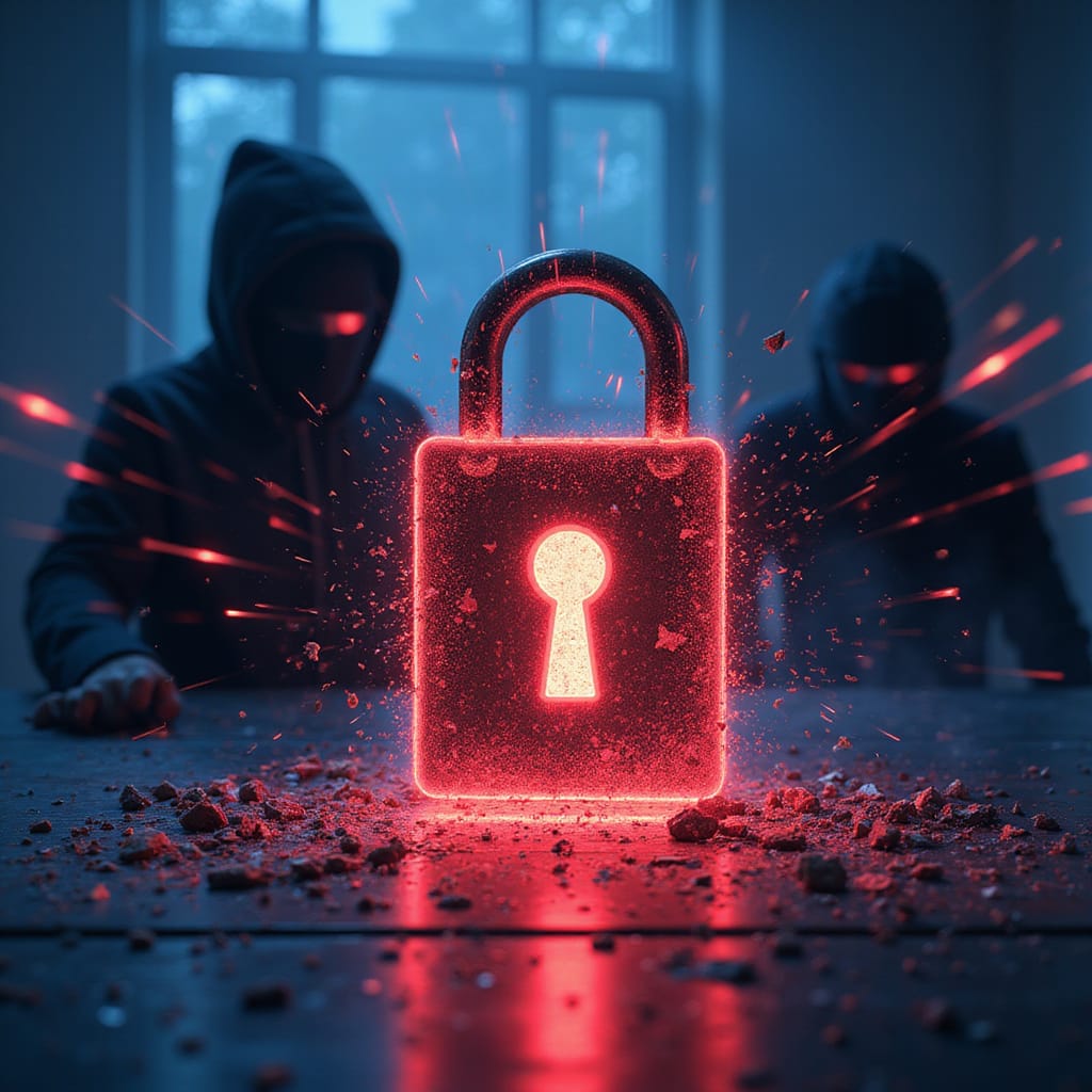 Alt-text : Illustration d’un écran d’ordinateur affichant un message d’alerte de sécurité avec des cadenas brisés, symbolisant la fuite de données sur Substack.